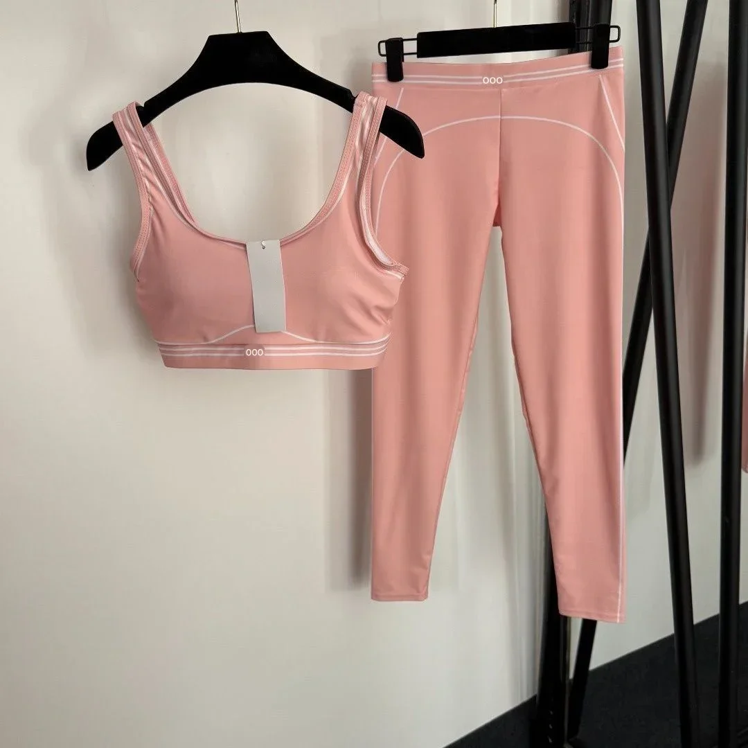 Yoga Fitness Top - 탱크탑과 바지 투피스 통기성 스트레치 캐주얼