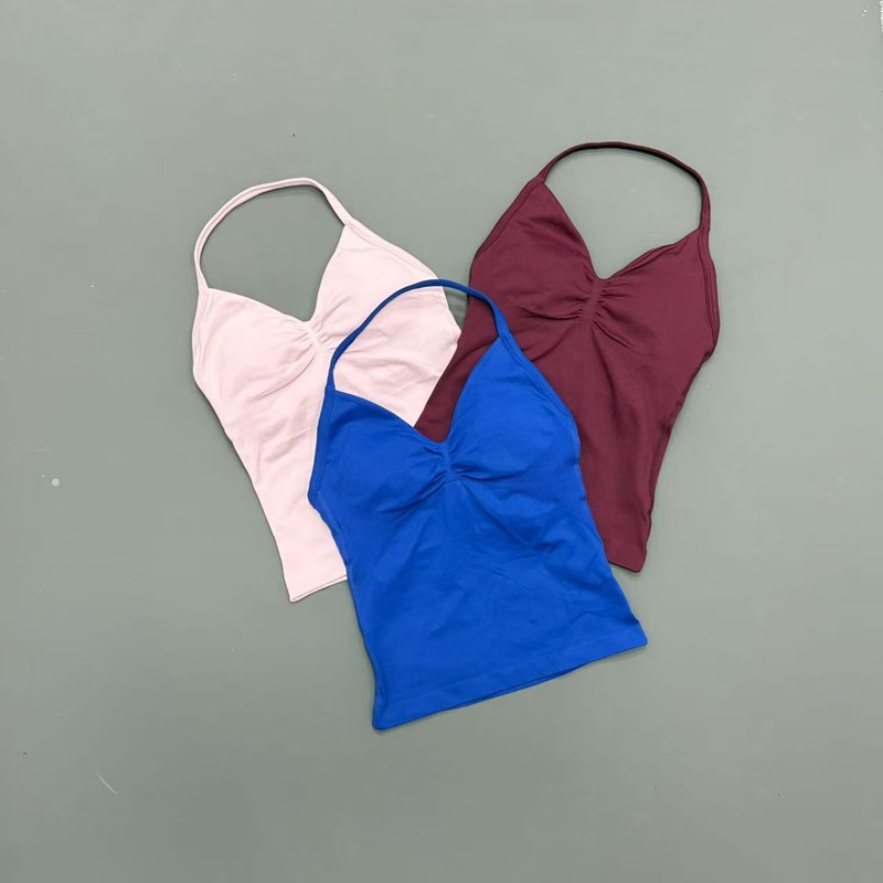 짐 여성용 스포츠 탱크탑 심리스 홀터 스파게티 스트랩  - Yoga Fitness Matte 리뷰 및 가격