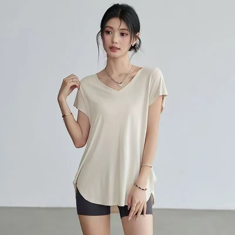 여성용 슬리밍 라운드넥 요가 티셔츠 반팔 스트레치 피트 - Yoga Fitness Top 리뷰 및 가격