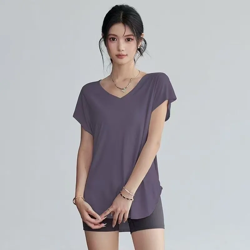 여성용 슬리밍 라운드넥 요가 티셔츠 반팔 스트레치 피트 - Yoga Fitness Top 리뷰 및 가격